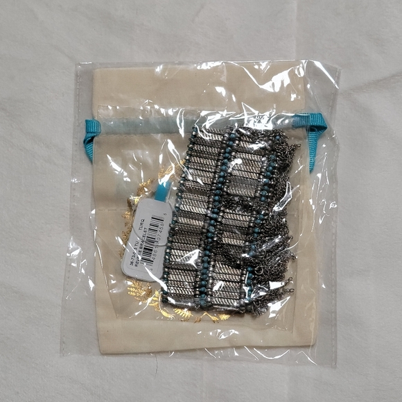 NWT Shiraleah Reverie Silver and Turquoise Chain Bracelet - Picture 5 of 5